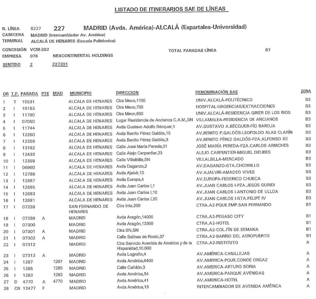 Las líneas interurbanas 227 y 824 añaden nuevas paradas en Alcalá de