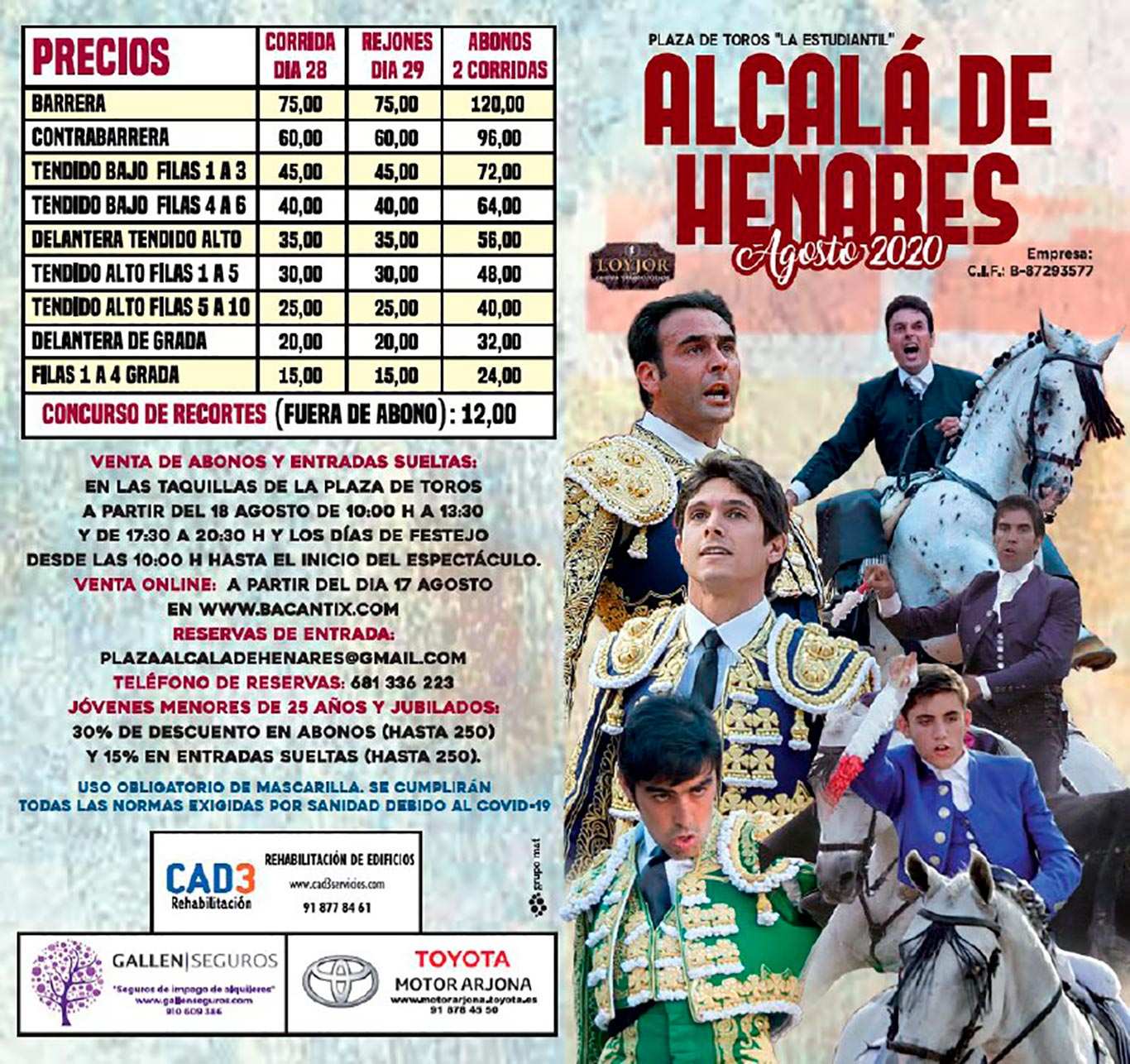 Entradas entre 15 y 75 euros para las corridas de toros de Alcalá de ...